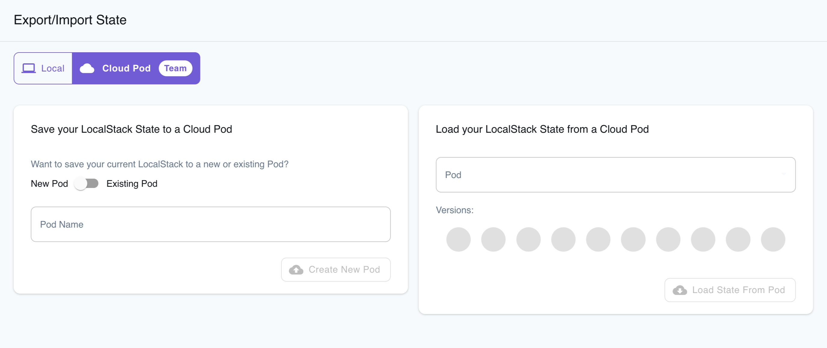 LocalStack Save/Load Snapshot Cloud Pod Mode